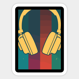 Retro Music DJ Headphones Sticker